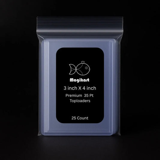 Magikart Premium 35pt Toploaders – 25 Count (3” x 4”) – Rigid Card Protection for Pokémon, TCG, and Sports Cards