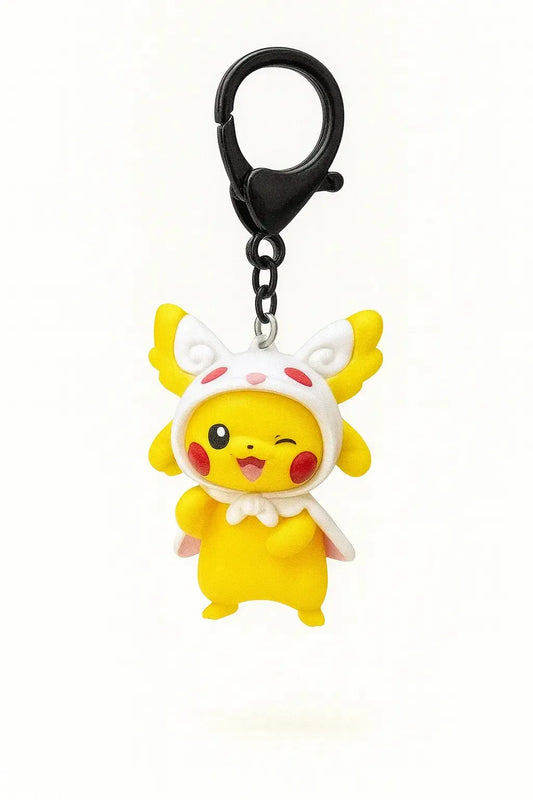 Pikachu Wearing Audino Poncho Keychain