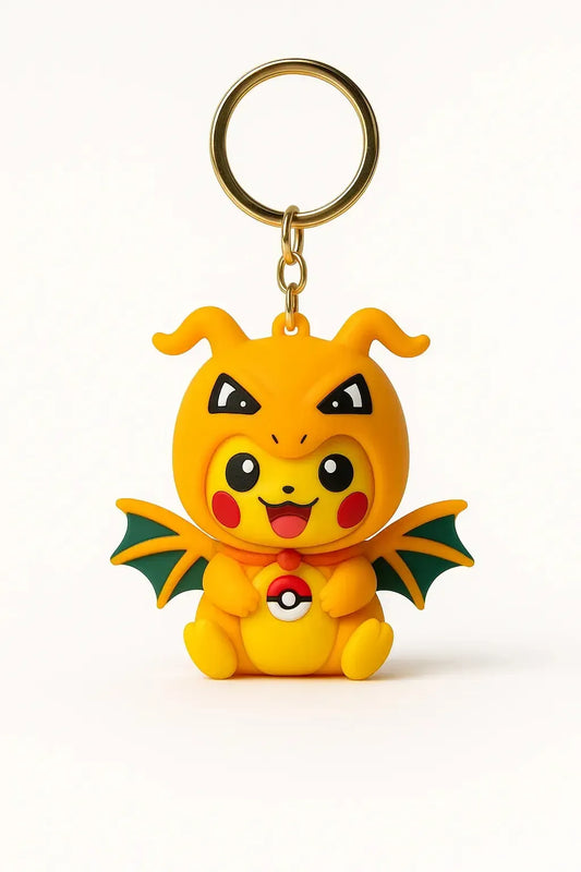 Pikachu Wearing Dragonite Poncho Keychain
