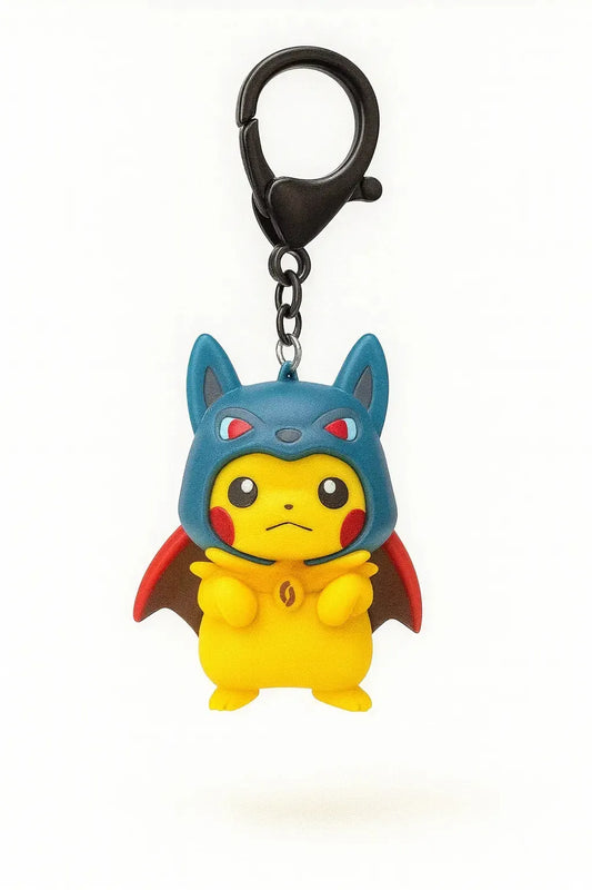 Pikachu Wearing Lucario Poncho Keychain
