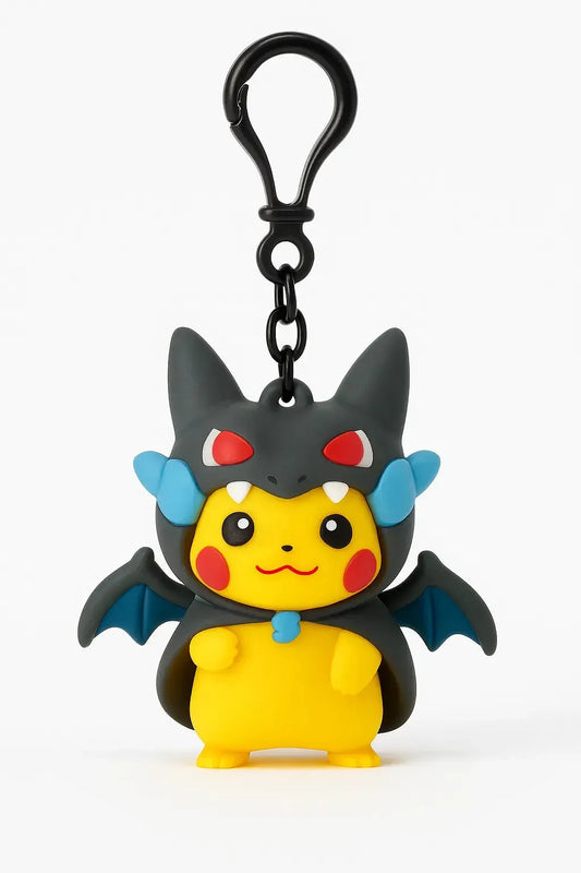 Pikachu Wearing Shiny Charizard Poncho Keychain