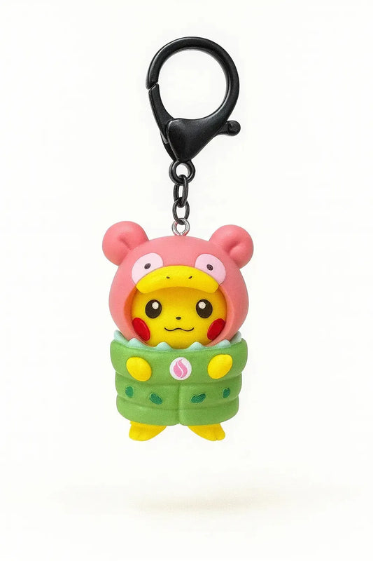 Pikachu Wearing Slowpoke Poncho Keychain