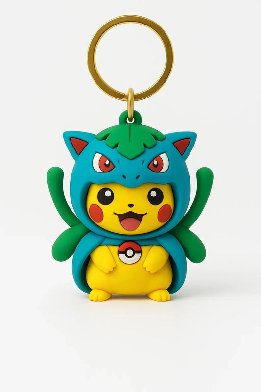Pikachu Wearing Venusaur Poncho Keychain