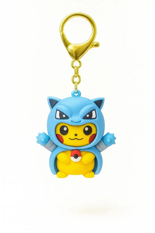 Pikachu with Blastoise Poncho Keychain