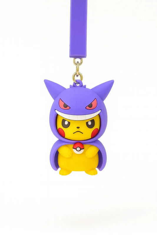 Pikachu with Gengar Poncho Keychain
